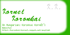 kornel koronkai business card